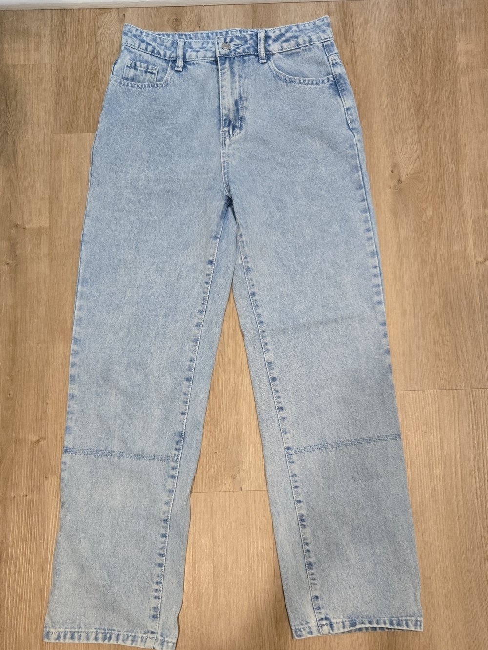 SHEIN Light Blue High-Rise Straight Leg Jeans
